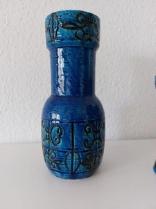 Bitossi Aldo Londi Rimini Blue Keramik Vase blau Blumenvase 60er Vintage - Bild 1 von 8