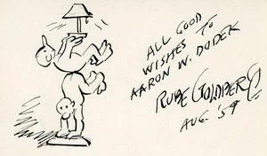 Rube Goldberg - Boceto firmado vintage de 1959 - Imagen 1 de 1