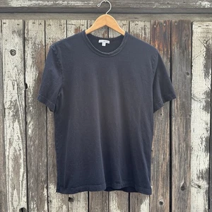 Camiseta James Perse Estándar Para Hombre Manga Corta Crew en Negro Hecha en EE. UU. - Imagen 1 de 5