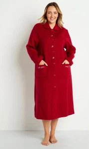 BNWT AFIBEL COURTELLE Embroidery Dressing Gown Bathrobe Button Coat Jacket 28 30 - Picture 1 of 14