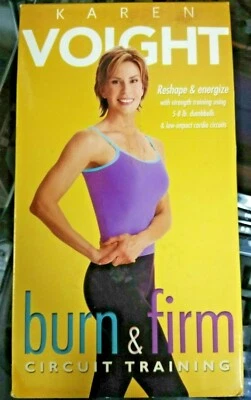 RARE Karen Voight BURN & FIRM CIRCUIT TRAINING FITNESS WORKOUT VHS TAPE VIDEO - Image 1 of 4