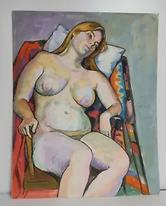 ROBERT FINCH 20th c. American CONTEMPORARY Mixed Media Double Sided Nude & Woman - Picture 1 of 7