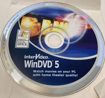 CD InterVideo WinDVD 5 para Windows 98, XP, 2000, ME con número de serie Foto 1 de 4