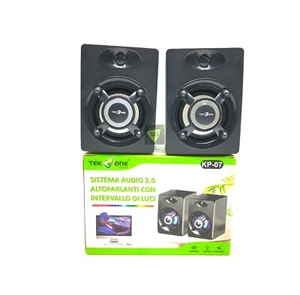CASSE AUDIO RGB PER PC USB 2.0 JACK ALTOPARLANTI MUSICA NOTEBOOK SPEAKER KP-07 - Foto 1 di 6