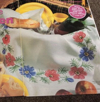 Zweigart Anemone Table Linen Design cross stitch chart only /457 - Image 1 of 2