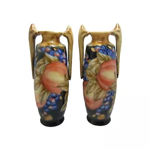 Old Tupton Ware Pomegranate Pattern Tube Lined Hand Painted Handled Vases - Picture 1 of 4