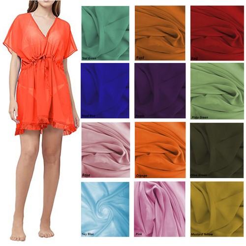 OFF WHITE Beachwear semplice sarong bikini caftano top cover up chiffon costume da bagno da donna