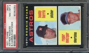 1971 TOPPS #404 BUDDY HARRIS/ROGER METZGER PSA 8 (RC) ASTROS ROOKIES *B71376