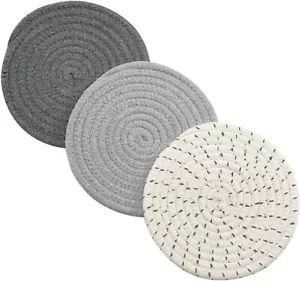 Potholders Trivets Set 100% Pure Cotton Thread Weave Hot Pot Holders Set - Picture 1 of 7
