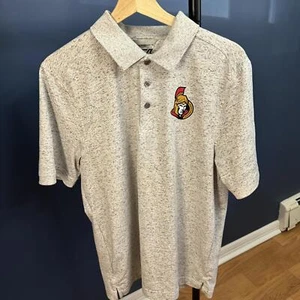 Cutter and Buck Polo with Ottawa Senators Logo, Mens Medium, Grey Speckled - Picture 1 of 6