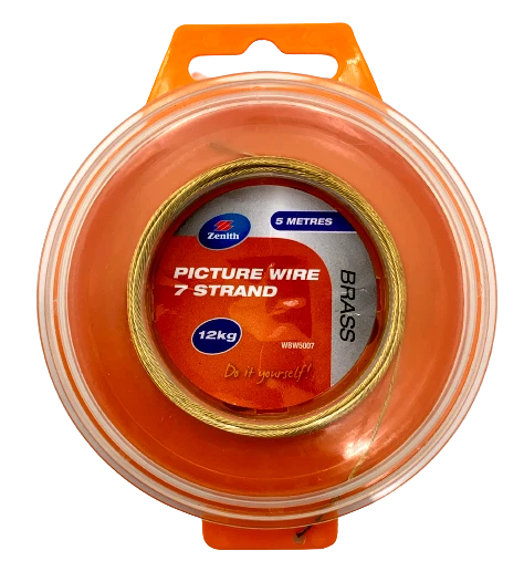 Zenith 5 Metres Brass Picture Wire 7 Strand 12 Kg WBW5007