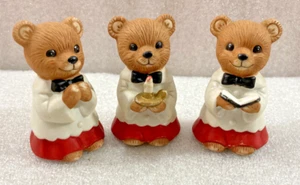 Homco Choir Boys Bears Figurines set of 3 ....Christmas 2.5"H - Picture 1 of 5