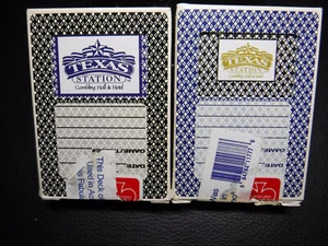 ๐ Casino Playing Cards Las Vegas Texas Station 2 decks Black Blue Resealed ๐ฐ - Picture 1 of 2