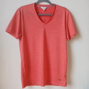 Calvin Klein Pink V-Neck Tee Medium Men's Slim Fit M Short sleeve T-Shirt - Picture 1 of 9