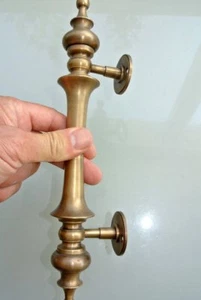 large DOOR handle pulls solid SPUN pure brass vintage aged old style 12 " - Picture 1 of 19