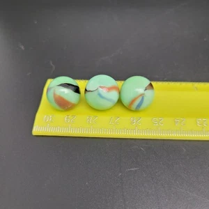 Vintage Light Jade Swirl Marbles Green Glass Misc *Lot of 3* - Picture 1 of 1