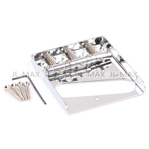 TELE GUITAR ASHTRAY BRIDGE 3 VINTAGE STYLE SADDLES CHROME - Picture 1 of 4