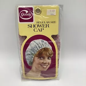 Vintage Goody Shower Cap Regular Size Clear Leaf Print - Picture 1 of 3