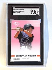 2012 Leaf Rize Draft 116/200 Christian Yelich Rookie SGC 9.5 NGM