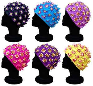 BLUE REEF Aries Polyester Elasticated Swimming Hat Flower Cut Out Multicolour - Picture 1 of 41