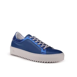 New Tiannia Barnes Men’s Billy Leather Low-Top Ebony Lapis Sneaker Shoes Size 9 - Picture 1 of 5