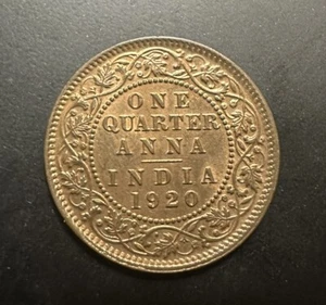 1920 India 1/4 Anna Coin Unique Collectors item Beautiful! - Picture 1 of 4