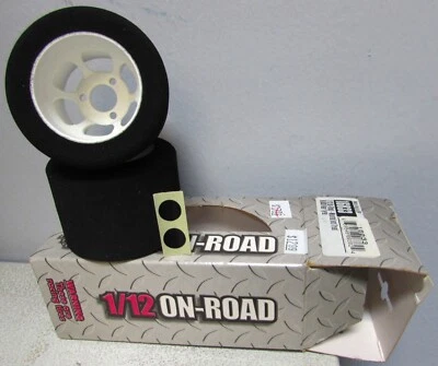 Parma 1/12th ON-ROAD 3 Bolt Rim with Trued BLACK Compound Foam Tire Mounted - Image 1 of 4