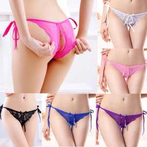 Sexy Mujeres Tanga Encaje Sin Entrepierna Calzoncillos Ropa Interior Bragas Espalda en T Bragas Tanga - Imagen 1 de 26