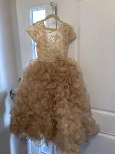 Fancy Ruffle Pimpi Brand Girls Formal Dress Wedding Pageant Size 10 - Picture 1 of 11