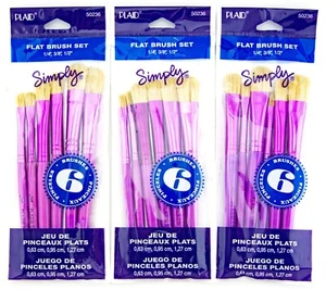 Plaid Simply Flat Brush Sets 3 Pack Lot Base Coating Stenciling Loading Stamps - Picture 1 of 2