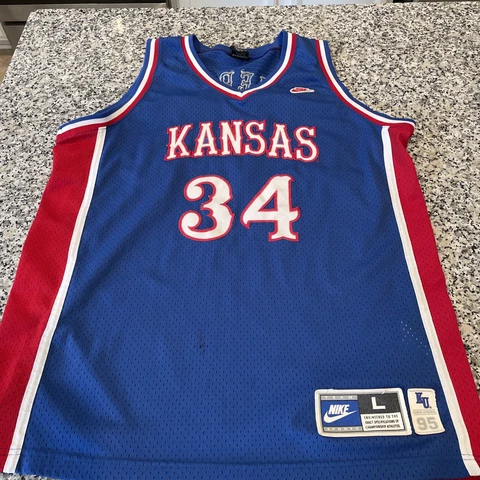 Blue Nike Kansas Paul Pierce Basketball Jersey L Stitched Cover