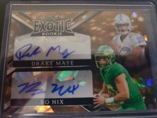 2023 Leaf Exotic Young Stars Drake Maye/Bo Nix RC Deer Crystal Dual AUTO 1/1