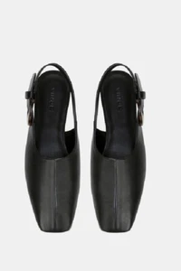 VINCE Cadot Slingbacks Square Toe Tortoise Buckle  US Size 6.5 M - Picture 1 of 9