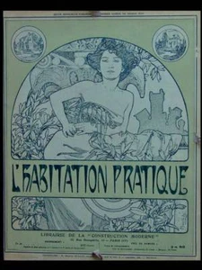 MUCHA, L'HABITATION PRATIQUE - 1907 - PORTFOLIO, ORIGINAL LITHOGRAPH - Picture 1 of 2