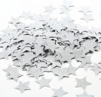Glitter Star Confetti Wedding Party Decor and Table Decor 1.2’’ in Diameter (Sil - Image 1 of 4