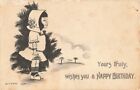 Postcard Girl Yours Truly Whishes You A Happy Birthday Artist Signed Cobb Shinn