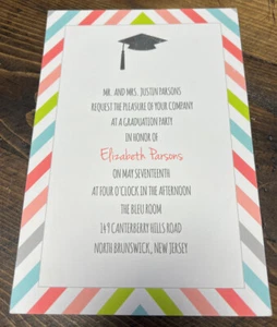 BLANK LOT of 68 Colorful Chevron Graduation Invitations DIY Print at Home - Picture 1 of 1