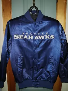 SEATTLE SEAHAWKS COAT SATIN NFL TEAM WEAR SIZE MED L@@K! GOHAWKS! CLASSY! RARE - Picture 1 of 7