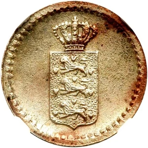 1837 Danish West Indies 2 Skilling, NGC MS 63, KM-13, Flat Top 3 - Picture 1 of 3