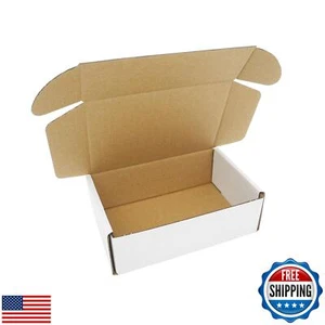 6x4x2 Shipping Box 50 Pack, Small Mailing Mailer White Cardboard Boxes Flat C - Picture 1 of 5
