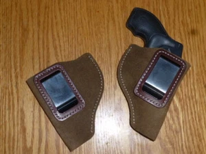 Funda oculta de cuero MARRÓN-IWB ¡EE. UU.! Marco J Colt Smith Wesson LCR Taurus - Imagen 1 de 3