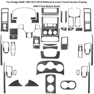 56Pcs For RAM 1500 2013-2018 Carbon Fiber Full Interior Kit Cover Trim - Picture 1 of 24