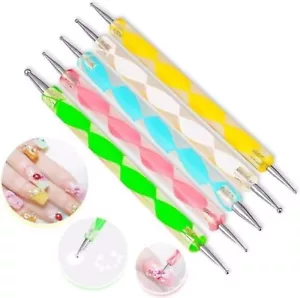 5 Stck. 2-Wege Punktstift Werkzeug, Nail Art Spitze Punkt Farbe Maniküre Kit, Ton Formen - Bild 1 von 6