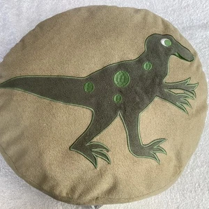 TU Round Green Fleece Cushion With Green T-Rex Dinosaur Design (Approx 40x40cm) - Picture 1 of 4