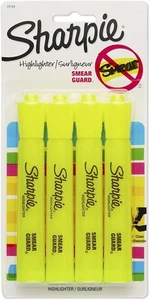 SHARPIE Evidenziatori Stile Serbatoio, 4 Conteggi (Confezione da 1), Giallo Fluorescente - Foto 1 di 8