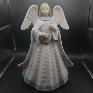 Lladro Angelic Melody 5963 angelo figura albero topper mandolino Natale come nuovo scatola - Foto 1 di 7