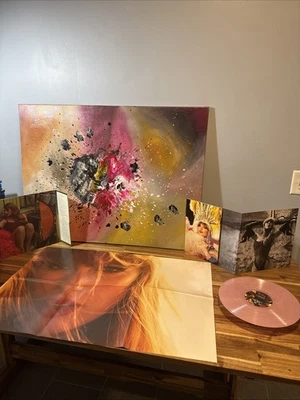 Taylor Swift The Life Of A Showgirl Exclusive Pink Vinyl LP poster photos R1 - Image 1 of 4