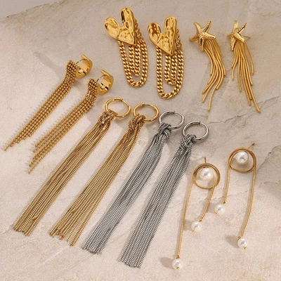 1 Pendientes Pr.ear Tachuelas/Aro Borla Colgante/Gota Pendientes Declaración Joyería de Moda Foto 1 de 4