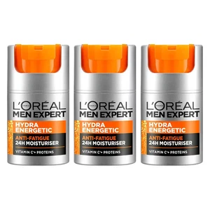 L'Oreal Men Expert Hydra Energetic Moisturiser - 3 x 50ml Pack - Picture 1 of 4
