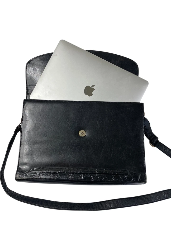 Maleta de cuero negra vintage para damas y mujeres, bandolera, cruz Bella Rose Foto 1 de 4